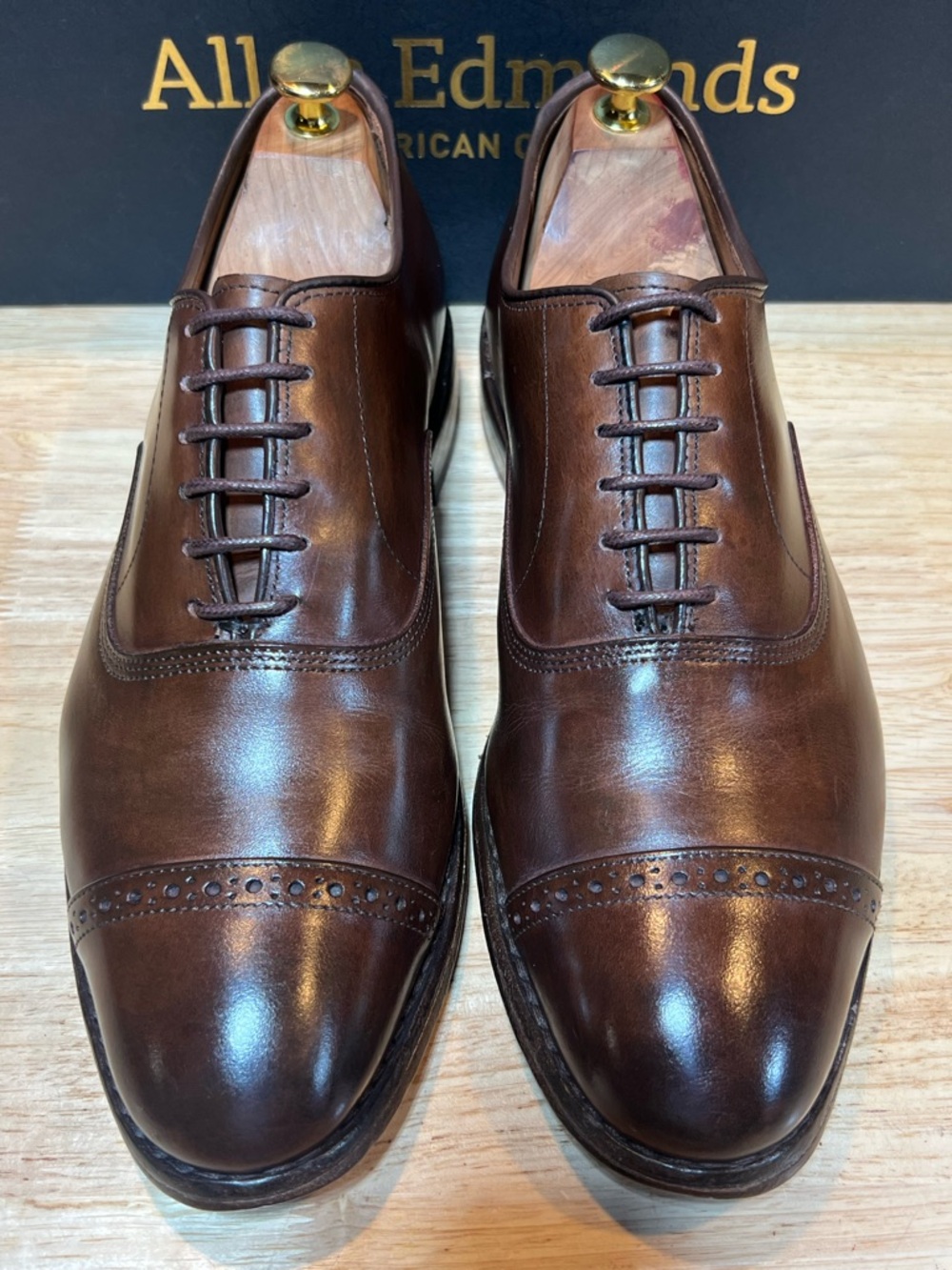 Allen Edmonds Fifth Avenue Men’s Leather Cap Toe Oxfords Sz 8.5D Made in USA 🇺🇸